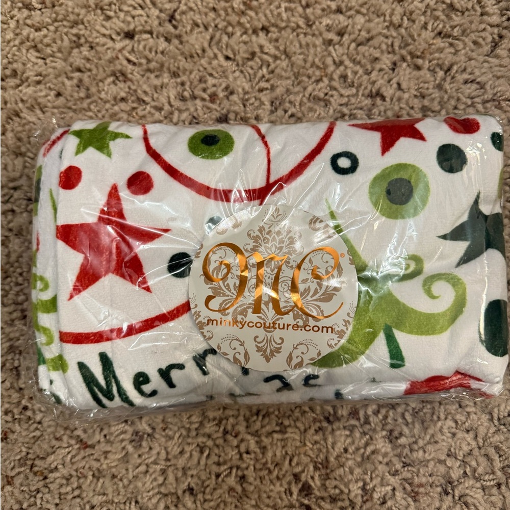 Minky Couture Festive Pillow - Red and Green
